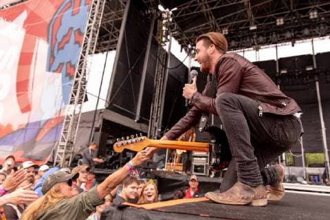June 19, 2018 - Oshkosh, Wisconsin, U.S - BRANDON LANCASTER of Lanco interacts with fans during Country USA Music Festival at Ford Festival Park in Oshkosh, Wisconsin Oshkosh U.S. - ZUMAs135 20180619_zap_s135_544 Copyright: xDanielxDeSloverx