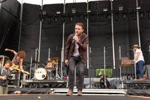 June 19, 2018 - Oshkosh, Wisconsin, U.S - ERIC STEEDLY, TRIPP HOWELL, BRANDON LANCASTER and JARED HAMPTON of Lanco during Country USA Music Festival at Ford Festival Park in Oshkosh, Wisconsin Oshkosh U.S. - ZUMAs135 20180619_zap_s135_549 Copyright: xDanielxDeSloverx