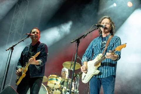 June 21, 2018 - Oshkosh, Wisconsin, U.S - JAIME HANNA, JIMMIE FADDEN and JEFF HANNA of The Nitty Gritty Dirt Band during Country USA Music Festival at Ford Festival Park in Oshkosh, Wisconsin Oshkosh U.S. - ZUMAs135 20180621_zap_s135_526 Copyright: xDanielxDeSloverx