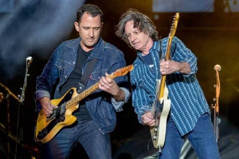 June 21, 2018 - Oshkosh, Wisconsin, U.S - JAIME HANNA and JEFF HANNA of The Nitty Gritty Dirt Band during Country USA Music Festival at Ford Festival Park in Oshkosh, Wisconsin Oshkosh U.S. - ZUMAs135 20180621_zap_s135_537 Copyright: xDanielxDeSloverx
