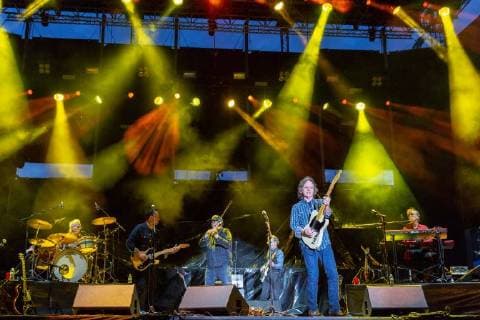 June 21, 2018 - Oshkosh, Wisconsin, U.S - JIMMIE FADDEN, JAIME HANNA, ROSS HOLMES, JEFF HANNA and BOB CARPENTER of The Nitty Gritty Dirt Band during Country USA Music Festival at Ford Festival Park in Oshkosh, Wisconsin Oshkosh U.S. - ZUMAs135 20180621_zap_s135_555 Copyright: xDanielxDeSloverx