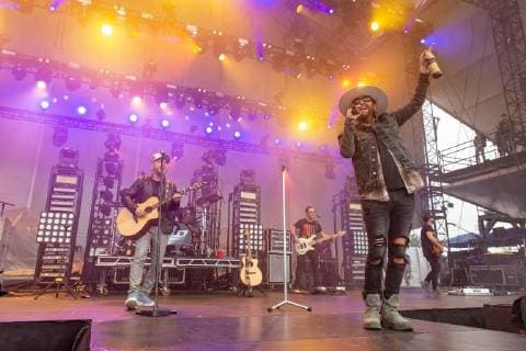 June 22, 2018 - Chicago, Illinois, U.S - CHRIS LUCAS and PRESTON BRUST of LoCash during Country LakeShake Music Festival at Huntington Bank Pavilion at Northerly Island in Chicago, Illinois Chicago U.S. - ZUMAs135 20180622_zap_s135_556 Copyright: xDanielxDeSloverx