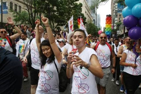 Kanada: Toronto Pride Parade Participants parade during the Toronto Gay Pride 2018, in Toronto, Canada, 24 June 2018. The city celebrated the 38th edition of the annual event celebrating diversity and unity with the attendance of thousands of people. EPA Osvaldo Ponce Toronto Gay Pride 2018 !ACHTUNG: NUR REDAKTIONELLE NUTZUNG!  Copyright: xOsvaldoxPoncex TOR10 20180625-636654855288920401
