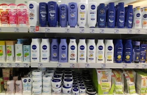 Dusseldorf Germany International Airport Nivea care products in a DM market in Dusseldorf on 07 01 2017