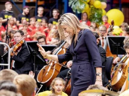 27-06-2018 Ittervoort Queen Maxima during the meeting ‘’More music in the classroom’’ at the Adams muziekcentrale in Ittervoort.  Copyright: xPPE NIEBOERx