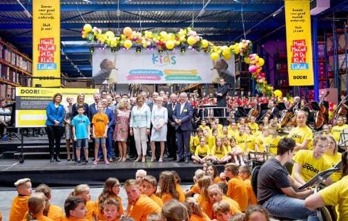 27-06-2018 Ittervoort Queen Maxima during the meeting ‘’More music in the classroom’’ at the Adams muziekcentrale in Ittervoort.  Copyright: xPPE NIEBOERx