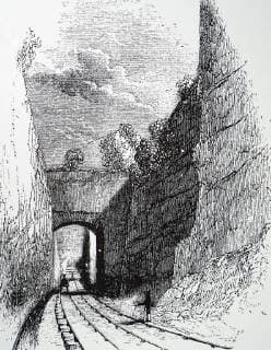 IMAGO History, Die Geburt des Eisenbahnverkehrs: 1802-1830 Engraving depicting the Olive Mount cutting, a 2 miles sandstone railway cutting, 4 miles from Liverpool, along the railway to Manchester, which was opened in 1830. Dated 19th century 917_05_WHA_115_0948