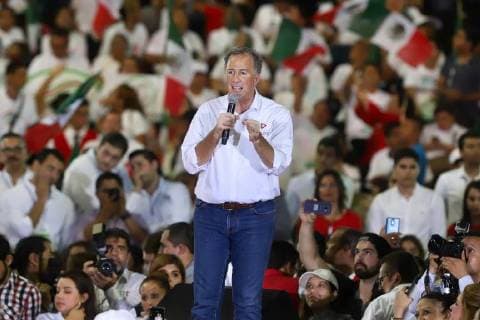 June 27, 2018 - EUM20180627POL22.JPG.MONTERREY, N.L.- Election Elecciones-Meade.- El candidato presidencial de la coalicion Todos por Mexico, Jose Antonio Meade, durante su cierre de campana ante simpatizantes en la Arena Monterrey de dicho estado, este miercoles 27 de junio de 2018. Foto: Agencia EL UNIVERSAL Berenice Fregoso RCC.  - ZUMAu78_ 20180627_zaf_u78_619 Copyright: xBerenicexFregosoxElxUniversalx