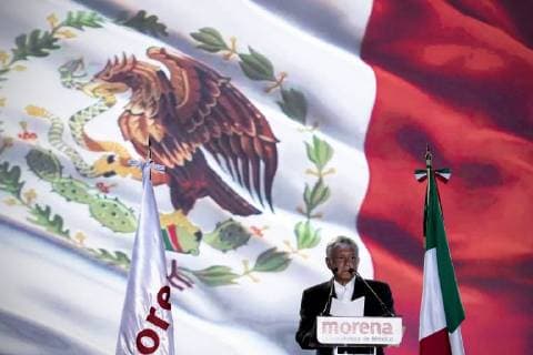 (180628) -- MEXICO CITY, June 28, 2018 -- Mexico s presidential candidate Andres Manuel Lopez Obrador delivers a speech during the closing rally of his electoral campaign in Mexico City, capital of Mexico, on June 27, 2018. Some 89 million eligible voters will choose a successor to President Enrique Pena Nieto on July 1. Alejandro Ayala) (da) (vf) MEXICO-PRESIDENTIAL ELECTION-CAMPAIGN-CLOSING e AlejandroxAyala 