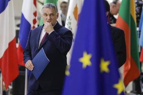 Hungary Prime Minister Viktor Orban pictured during an EU summit meeting, Thursday 28 June 2018, at the European Union headquarters in Brussels.  THIERRYxROGE 05373778