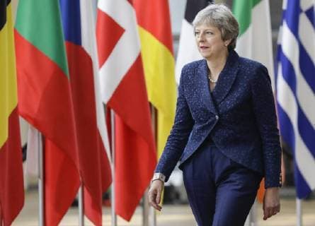Prime Minister of the United Kingdom Theresa May pictured during an EU summit meeting, Thursday 28 June 2018, at the European Union headquarters in Brussels.  THIERRYxROGE 05373795