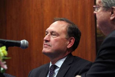 April 6, 2016 - New York, New York, U.S. - Brooklyn Bar Association host inside a judge s life a conversation with United States Supreme Court Justice Honorable Samuel Alito with Hon. Andrew Napolitano and New york State Supreme Court Justice Hon. Mark Dwyer the Moderator for the night Arthur L. Aidala New York U.S. - ZUMAct2_ 20160406_zaf_ct2_009 Copyright: xBrucexCotlerx