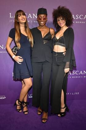 Sara Leutenegger Toni and Julianna Townsend arrive at the LASCANA Fashion Show at the Nhow Hotel in Berlin on 02 07 2018