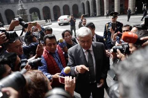 July 3 2018 EUM20180703POL05 JPG CITY OF MEXICO PoliticsPolitica AMLO EPN The virtual president-elect Andres Manuel Lopez Obrador arrives at the facilities of the National Palace for his meeting with the Chief Executive Enrique Pena Nieto on Tuesday, July 3, 2018 Photo Agency EL UNIVERSALIvan StephensEVZ  - ZUMAu78_ 20180703_zaf_u78_003 Copyright: xElxUniversalx