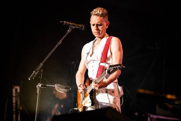 Italy: Depeche Mode at Collisioni 2018 The English electronic rock band Depeche Mode performing live on stage at the Collsioni Festival 2018, for the Global Spirit tour 2018. FOR EDITORIAL USE ONLY - Alessandro Bosio Pacific Press Agency Barolo Cuneo Italy Collisioni Festival  AlessandroxBosio