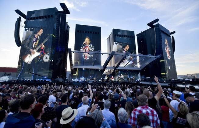 The Rolling Stones legendary rock band performs on stage during the concert of his band in Prague, Czech Republic, July 4, 2018 within their No Filter tour on a stage that is 32 metres high and nearly 80 metres long. (CTKxPhoto VitxSimanek) CTKPhotoP201807040909901  VIS 019