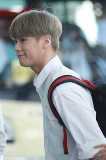 Moon Bin of South Korean boy group Astro arrives at the Incheon International Airport in Incheon, South Korea, 4 July 2018. South Korean boy group Astro arrive at Incheon airport  20180705_84554