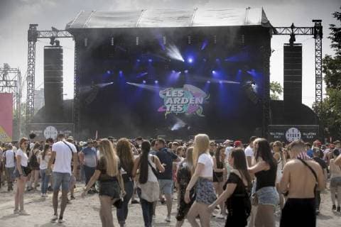 Ilustration shows the first day of the Les Ardentes music festival in Liege, Thursday 05 July 2018. The 13th edition of the festival is taking place from July 5 to July 8. Artists will perform on four different stages on the festival grounds.  KOENxBLANCKAERT 05378236