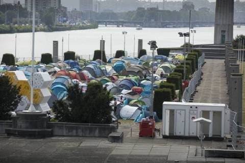 Ilustration shows the camping on the first day of the Les Ardentes music festival in Liege, Thursday 05 July 2018. The 13th edition of the festival is taking place from July 5 to July 8. Artists will perform on four different stages on the festival grounds.  KOENxBLANCKAERT 05378233