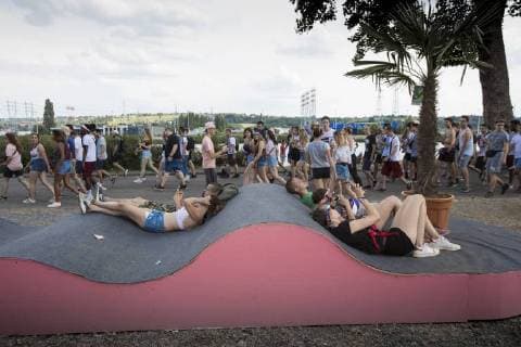 Ilustration shows the first day of the Les Ardentes music festival in Liege, Thursday 05 July 2018. The 13th edition of the festival is taking place from July 5 to July 8. Artists will perform on four different stages on the festival grounds.  KOENxBLANCKAERT 05378444