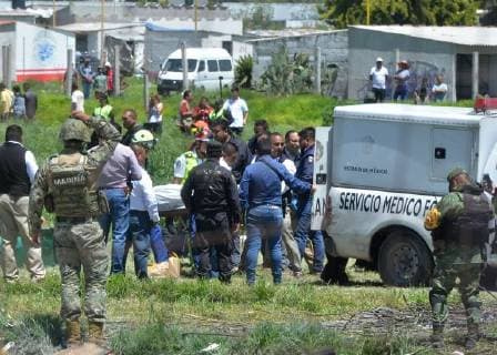 Civil Protection Brigades and firemen work at the area where at least 19 died in an explosion, in Tultepec, Mexico, 05 July 2018. At least 19 died and 40 were wounded un an explosion at an ammunitions dump in Tultepec. At least 19 dead and 40 wounded in ammunitions dump explosion in Mexico !ACHTUNG: NUR REDAKTIONELLE NUTZUNG!  Copyright: xSTRx TUL02 20180705-636664227631133218