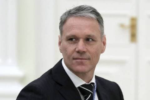 MOSCOW, RUSSIA â€“ JULY 6, 2018: Retired Dutch footballer Marcel Marco van Basten at a meeting of Russian President Vladimir Putin with football stars at the Moscow Kremlin. Mikhail Metzel TASS  TS088244