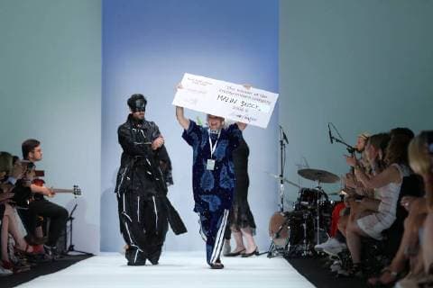 Berlin: Fashion Awards by ACTE Berlin: Designer and winner Malin Busck receives her award at the Rebelpin - Fashion Awards By Acte show during the Berlin Fashion Week Spring Summer 2019 at ewerk on July 5, 2018 in Berlin, Germany. Berlin Berlin-Mitte Germany  SimonexKuhlmey