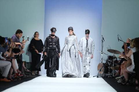 Berlin: Fashion Awards by ACTE Berlin: The photo shows models on the catwalk with the collection spring summer 2019 of the designer Malin Busck Berlin Berlin-Mitte Germany  SimonexKuhlmey
