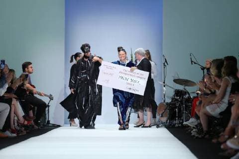 Berlin: Fashion Awards by ACTE Berlin: Designer and winner Malin Busck receives her award at the Rebelpin - Fashion Awards By Acte show during the Berlin Fashion Week Spring Summer 2019 at ewerk on July 5, 2018 in Berlin, Germany. Berlin Berlin-Mitte Germany  SimonexKuhlmey