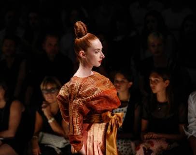 July 5, 2018 - Madrid, Spain - A model walks the runway during the IÃ¢â‚¬â ¢vr Isabel Vollrath Spring Summer 2019 collection show during the third day of MBFW Berlin Fashion Weak in the ewerk showspace in Berlin, Germany on July 5, 2018. Madrid Spain  - ZUMAn230 20180705_zaa_n230_569 Copyright: xDominikaxZarzyckax