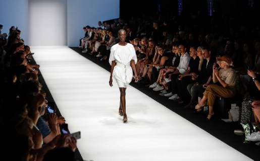 July 5, 2018 - Madrid, Spain - A model walks the runway during the IÃ¢â‚¬â ¢vr Isabel Vollrath Spring Summer 2019 collection show during the third day of MBFW Berlin Fashion Weak in the ewerk showspace in Berlin, Germany on July 5, 2018. Madrid Spain  - ZUMAn230 20180705_zaa_n230_596 Copyright: xDominikaxZarzyckax