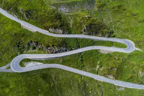 Aerial photo Pass road Oberalp Pass Canton Grisons Switzerland Europe Copyright: imageBROKER/StefanxSchurr ibxssc04711679.jpg