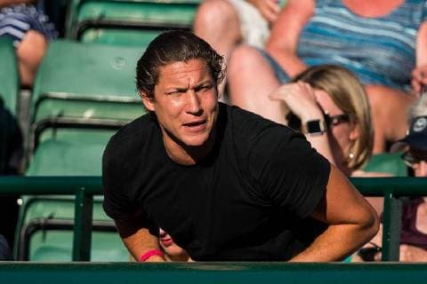 LONDON, ENG - JULY 11: american art curator VITO SCHNABEL during day nine match of the 2018 Wimbledon on July 11, 2018, at All England Lawn Tennis and Croquet Club in London,England. (Photo by Chaz Niell Icon Sportswire) 305687