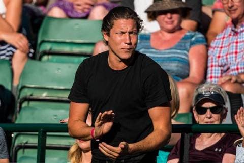 LONDON, ENG - JULY 11: american art curator VITO SCHNABEL during day nine match of the 2018 Wimbledon on July 11, 2018, at All England Lawn Tennis and Croquet Club in London,England. (Photo by Chaz Niell Icon Sportswire) 305687