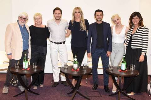 Taormina: Presentation prized at the Nations prize. In the picture: Claudio Masenza, Piera De Tassis, Daniel Bruhl, Tiziana Rocca, Vinicio Marchioni, Marina Rocco  Copyright: xMaurizioxD Avanzox xIPAx xMaurizioxDxAvanzox