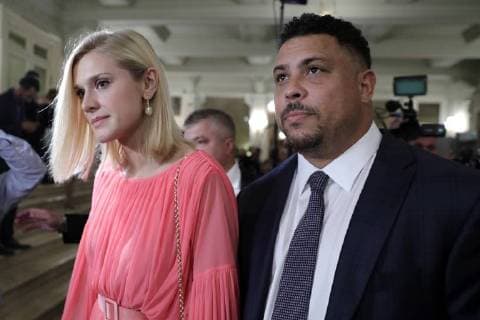 MOSCOW, RUSSIA - JULY 14, 2018: Brazilian footballer Ronaldo attends a gala concert of world opera stars held at Moscow s Bolshoi Theatre ahead of the 2018 FIFA World Cup Final match. Mikhail Metzel TASS  TS0896A3