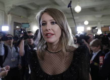 MOSCOW, RUSSIA - JULY 14, 2018: Journalist and L Officiel Russia editor-in-chief Ksenia Sobchak attends a gala concert of world opera stars held at Moscow s Bolshoi Theatre ahead of the 2018 FIFA World Cup Final match. Mikhail Metzel TASS  TS0896A4