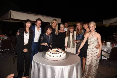 Taormina: Cinematographic Nations Award Evening. Photo: The cake, with Urania Giulia Papatheu, Daniel Bruhl, Claudia Cardinale, Tiziana Rocca, Piera Detassis, Vinicio Marchioni, Piera Degli Esposti, Stefania Prestigiacomo, Lucia Ocone and Marina Rocco  Copyright: xMaurizioxD Avanzox xIPAx xMaurizioxDxAvanzox