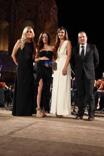 Taormina: Cinematographic Nations Award Evening. Photo: Tiziana Rocca with Gessica Notaro and Valeria Altobelli and Alberto Polini  Copyright: xMaurizioxD Avanzox xIPAx xMaurizioxDxAvanzox