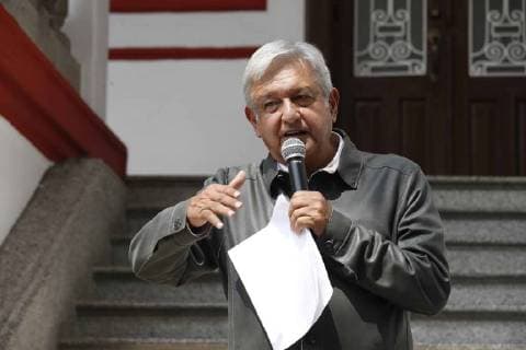 July 14 2018 EUM20180714NAC28 JPG CITY OF MEXICO Presidency Presidency Transition The virtual president-elect Andres Manuel Lopez Obrador offers a press conference from the transition house in the Roma neighborhood on July 14, 2018 Photo Agency THE UNIVERSAL Irvin olivares MAR  - ZUMAu78_ 20180714_zaf_u78_112 Copyright: xIrvinxOlivaresx