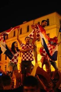 15 07 2018 Croatian football fans celebrate second place in the Croatian national team at the World Cup in Russia Among other flags of the fascist Utascha movement are shown and shouting slogans Around the Croatian national team there were numerous scandals in the course of the World Cup to fascist relations Copyright: xMichaelxTrammerx