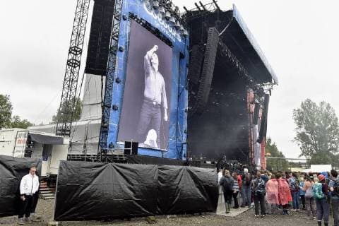 US music band Future Islands performs during the 17th Colours of Ostrava music festival, on July 18, 2018, in Ostrava, Czech Republic. (CTKxPhoto JaroslavxOzana) CTKPhotoP201807180789501  JAO 02