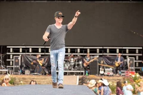 July 19, 2018 - Twin Lakes, Wisconsin, U.S - Country musician ADAM SANDERS during the Country Thunder Music Festival in Twin Lakes, Illinois Twin Lakes U.S. - ZUMAs135 20180719_zap_s135_014 Copyright: xDanielxDeSloverx