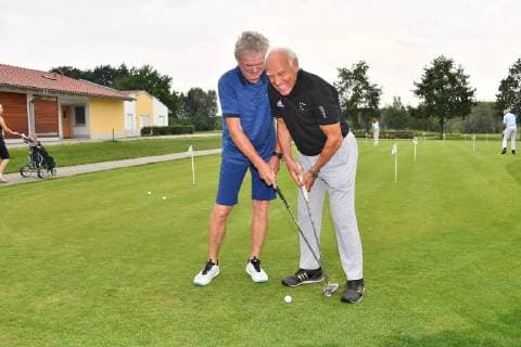 Franz Bulle Roth and Sepp Maier 31 Kaisercup 2018 Golfing Golfing Pinning Porsche Golf Course Charity Golf Tuning in Favor of the Franz Beckenbauer Foundation Bad Griesbach 21 July 2018