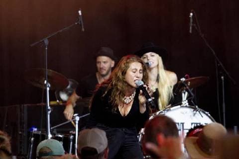 July 21, 2018 - Brooklyn, Michigan, U.S - A member of the DELTA RAE band performs for fans at the Faster Horses Country Music Festival. Brooklyn U.S. - ZUMAm242 20180721_zap_m242_037 Copyright: xScottxMapesx
