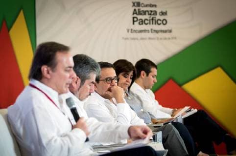(180724) -- PUERTO VALLARTA, July 24, 2018 -- Mexican Minister of Economy Ildefonso Guajardo (C) attends the fifth Business Meeting of the Pacific Alliance in Mexico s western city of Puerto Vallarta, July 23, 2018. A window of opportunity to resolve complex issues in renegotiating the North American Free Trade Agreement (NAFTA) has shown up, Mexican Minister of Economy Ildefonso Guajardo said on Monday. ) (djj) MEXICO-PUERTO VALLARTA-SUMMIT-PACIFIC ALLIANCE-BUSINESS MEETING FranciscoxCanedo 