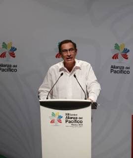 Peruvian President Martin Vizcarra speaks during the 13th Summit of the Pacific Alliance in Puerto Vallarta, Mexico, 24 July 2018. The leaders of the Pacific Alliance and the Mercosur signed a joint plan declaration to promote free trade and integration in the Latin American region. 13th Summit of the Pacific Alliance, in Mexico !ACHTUNG: NUR REDAKTIONELLE NUTZUNG!  Copyright: xJosexMendezx MEX08 20180725-636680805708719705