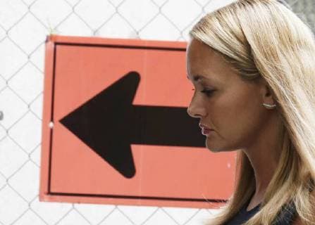 Vanessa Trump arrives with Donald Trump Jr. at court at 60 Centre Street in New York City on July 26, 2018. Donald Trump Jr. and his estranged wife Vanessa appeared in court Thursday before a judge in New York City for a hearing in their divorce case.  NYP20180726107 JOHNxANGELILLO