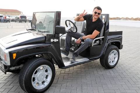 BAKU, AZERBAIJAN - JULY 26, 2018: Crocus Vice President, singer Emin Agalarov seen ahead of the opening of the Zhara music festival at the Sea Breeze Resort hotel. Vyacheslav Prokofyev TASS  TS08AC3A