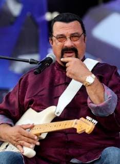 BAKU, AZERBAIJAN - JULY 26, 2018: Actor Steven Seagal ahead of the opening of the Zhara music festival at the Sea Breeze Resort hotel. Vyacheslav Prokofyev TASS  TS08AC87